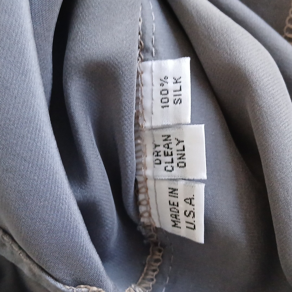 Planet by Lauren G Silk Cape Top One Size Blue Luxury Artsy - Picture 3 of 8